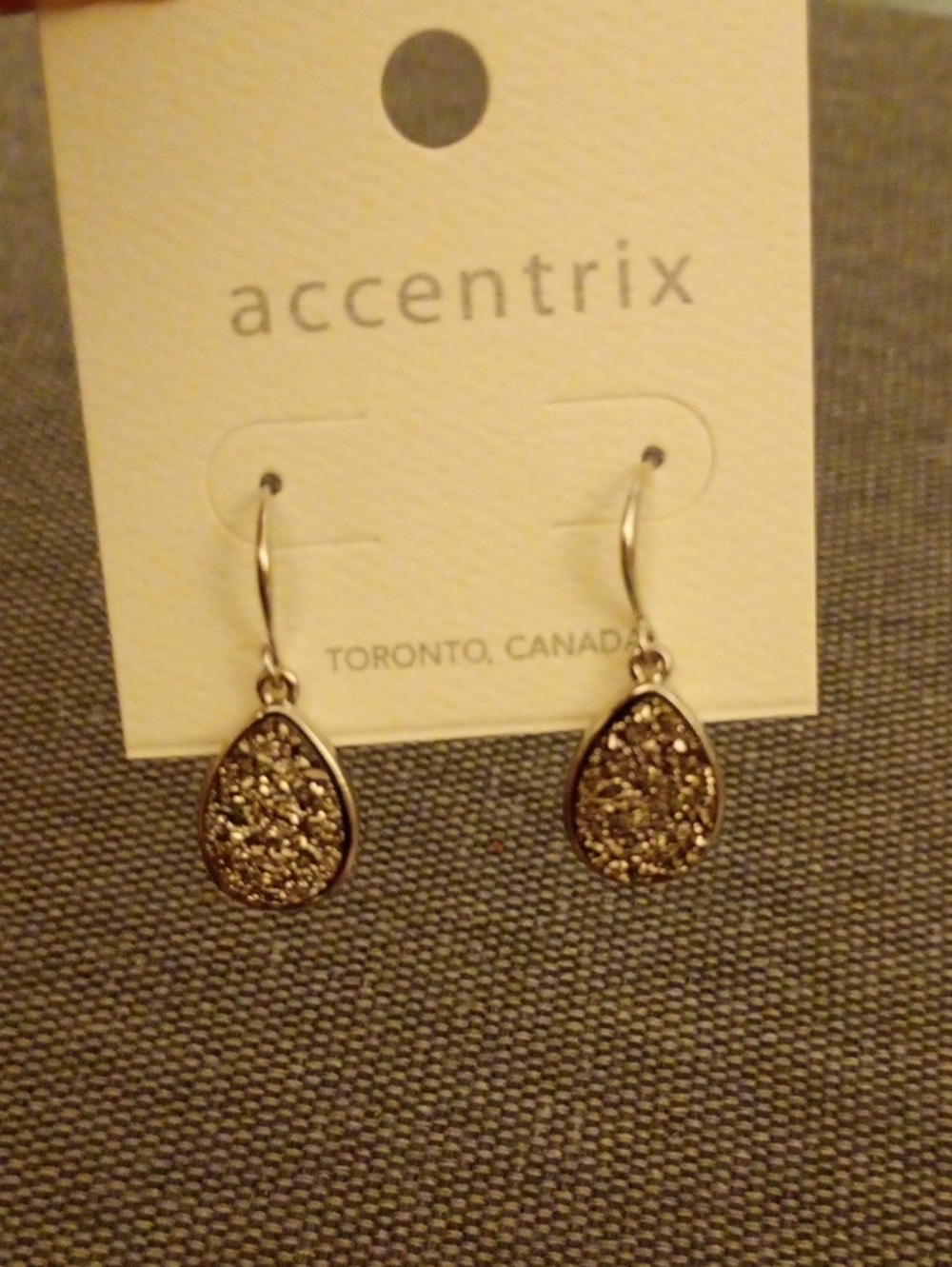 NEW Delicate Black Crystal Silver-Tone Drop Earrings
